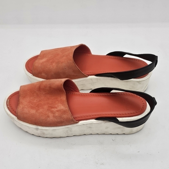 Frau Suede Slingback Platform Sandals Orange Size 38 EU - Picture 7 of 12